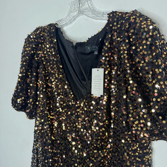 NWT Eloquii Sequin Puff Sleeve Dress 16 - Picture 8 of 15
